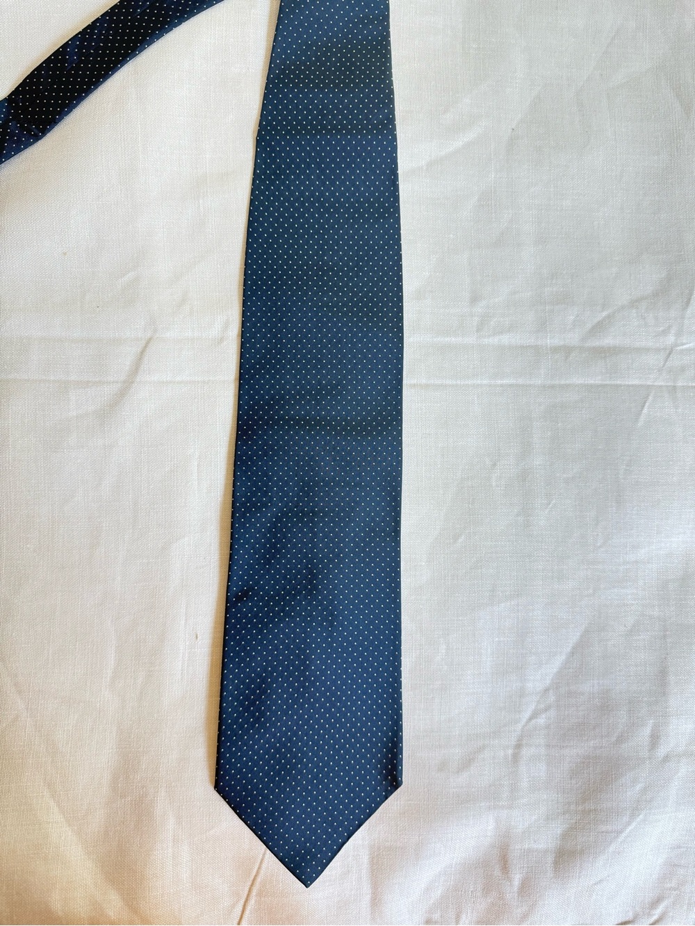 Emporio Armani Italy Black & White Little Polka Dot Silk Neck Tie (4" Width)